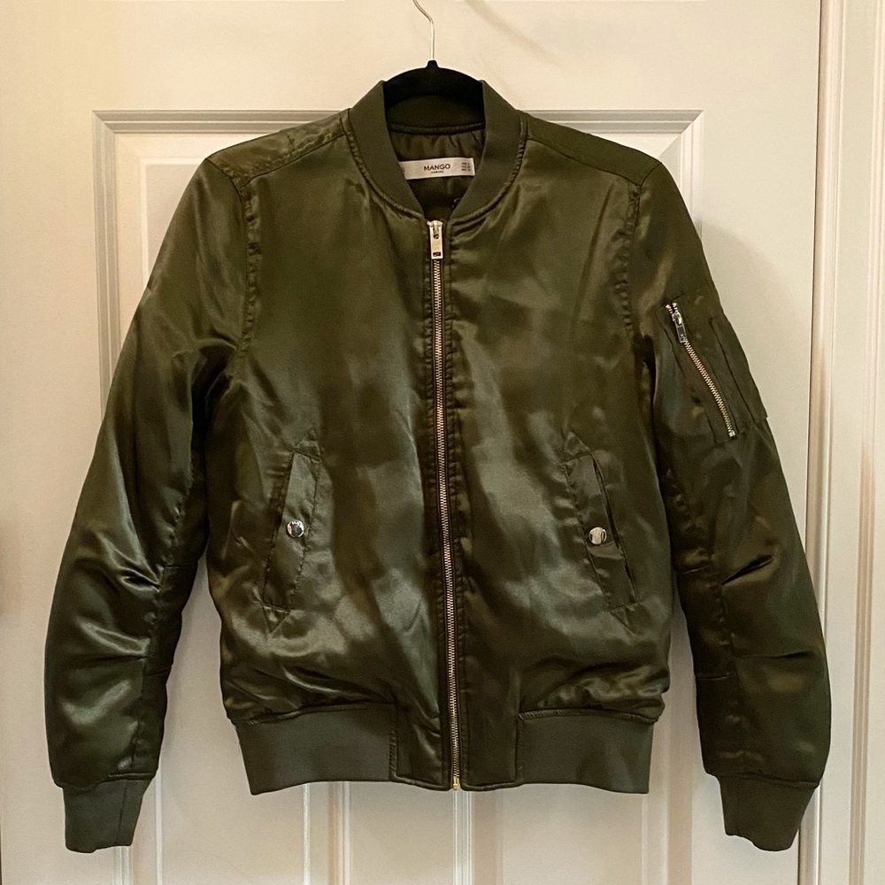 Women’s Mango Casual - Green Bomber Jacket